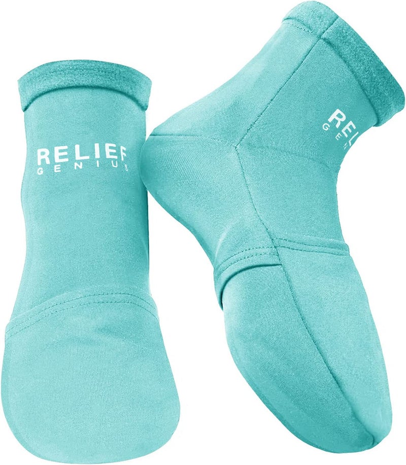 Relief Genius Cold Therapy Socks with Reusable Gel ice Packs Achieve Relief from Sprains Muscle Pain Bruises Swelling Edema Chemotherapy Arthritis Post Partum Foot Blue SmallMedium